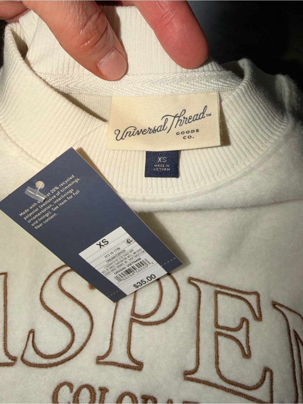 NWT Universal Thread Aspen Colorado Embroidered Ski Sweatshirt XS Oversized - Picture 3 of 8